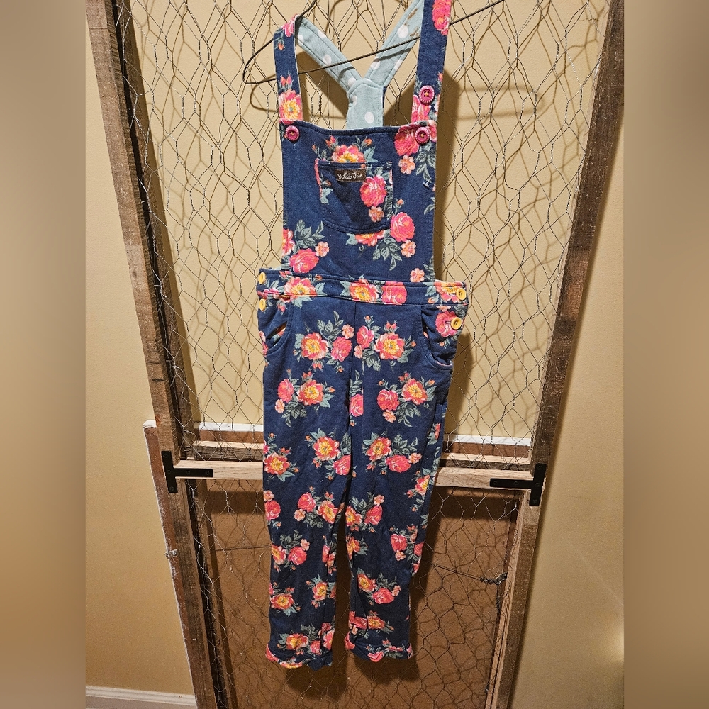 Matilda Jane Floral Blue Overalls